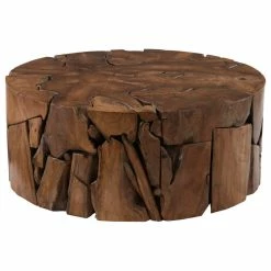 Phillips Collection Teak Chunk Coffee Table, Round
