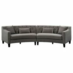 Furniture Of America E-Commerce By Enitial Lab Furniture Of America Stenson Contemporary Chenille Tufted Sectional In Warm Gray