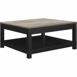 Ameriwood Home Altra Furniture Carver Square Coffee Table In Black And Sonoma Oak
