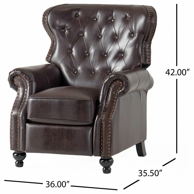 GDFStudio GDF Studio Walder Contemporary Tufted Recliner With Nailhead Trim - Image 4