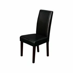 Monsoon Pacific Villa Faux Leather Black Dining Chairs, Set Of 2