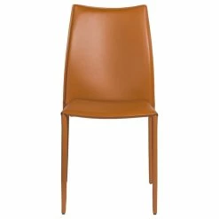 MOD The Dubai Stacking Side Chair, Cognac, Leather, Set Of 2