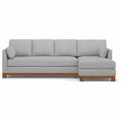 Apt2B Avalon 2-Piece Sectional Sofa, Silver, Chaise On Right