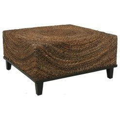 East At Main's Chickasaw Brown Abaca Square Coffee Table