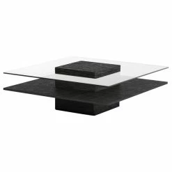 Vig Furniture Inc. Modrest Clarion Modern Grey Elm & Glass Coffee Table