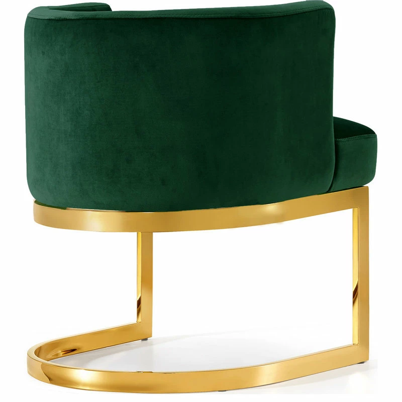 MOD The Fay Dining Chair, Green And Gold, Velvet - Image 3