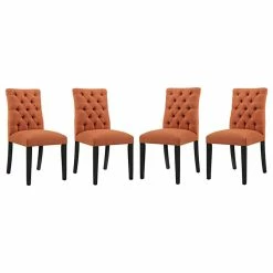 Modway Duchess Dining Chair Fabric Set Of 4, Orange