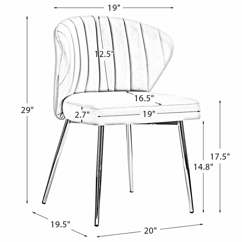 MOD The Audrey Dining Chair, Velvet, Set Of 2, Tan - Image 9