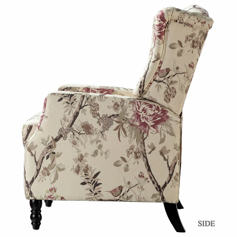 Karat Home Upholstered Manual Recliner With Wingback,Set Of 2, Bird - Image 3