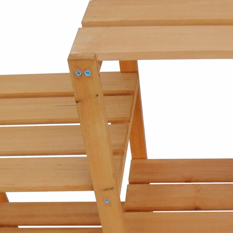 Vida XL International B.V. VidaXL Garden Plant Stand With 7 Racks 38.1" Solid Wood Pot Display Rack Shelf - Image 4