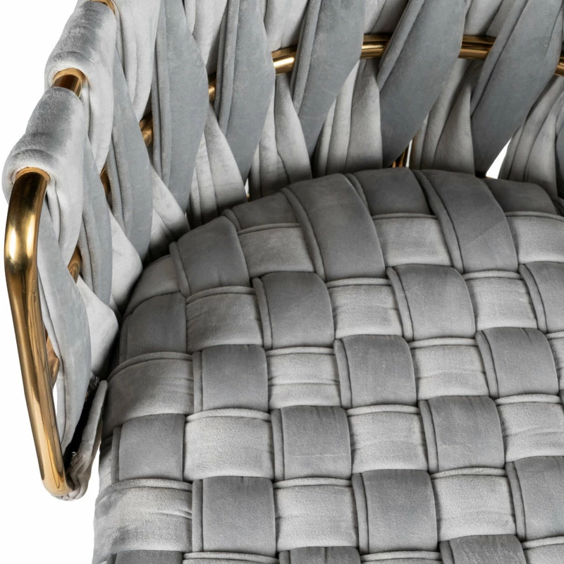 MOD The Eterno Dining Chair, Gray And Gold, Velvet - Image 3