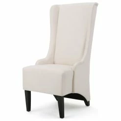 GDFStudio GDF Studio Sheldon Traditional Design High Back Fabric Dining Chair, Beige