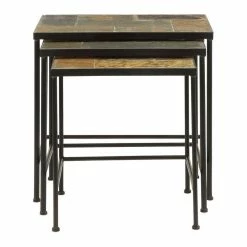 4D Concepts 3 Piece Nesting Tables With Slate Tops
