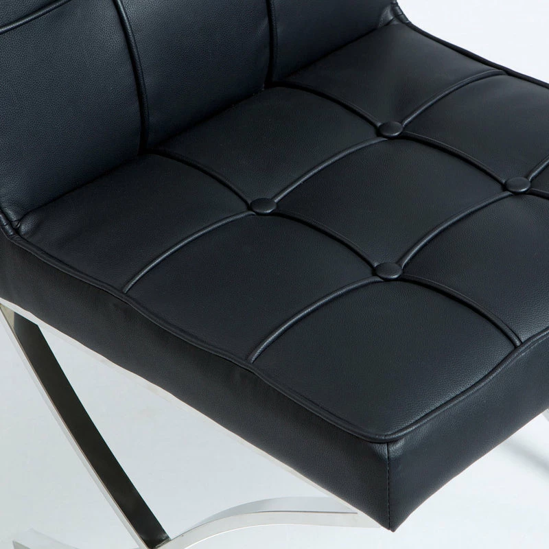 GDFStudio GDF Studio Pandora Modern Button Tufted Bonded Leather Dining Chairs, Set Of 2 - Image 5