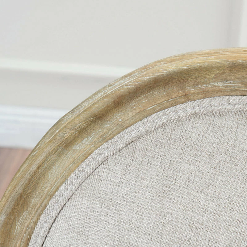 GDFStudio GDF Studio Phinnaeus French Country Fabric Dining Chairs (Set Of 2), Griege/Natural - Image 7