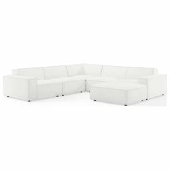 LexMod Restore 6-Piece Sectional Sofa, White