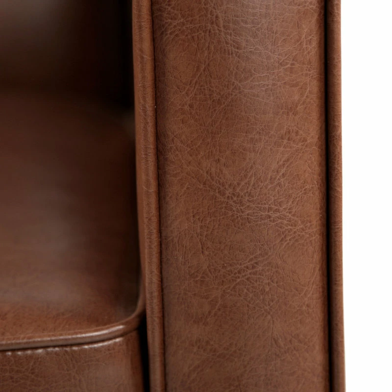 GDFStudio Marston Mid-Century Modern Button Tufted Fabric Recliner, Set Of 2, Faux Leather/Cognac Brown/Dark Brown - Image 10