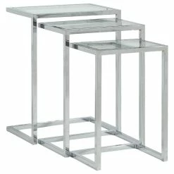 Carolina Classics Easton Nesting Table Set, Chrome