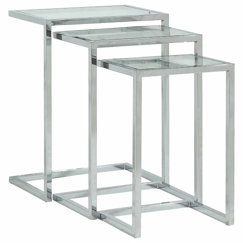 Carolina Classics Easton Nesting Table Set, Chrome