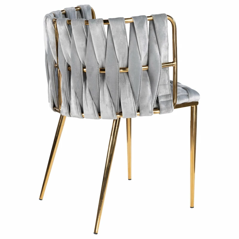 MOD The Eterno Dining Chair, Gray And Gold, Velvet - Image 2
