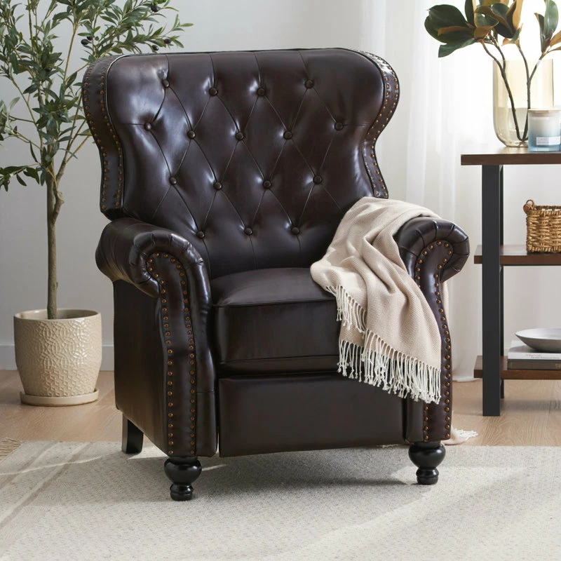 GDFStudio GDF Studio Walder Contemporary Tufted Recliner With Nailhead Trim - Image 2
