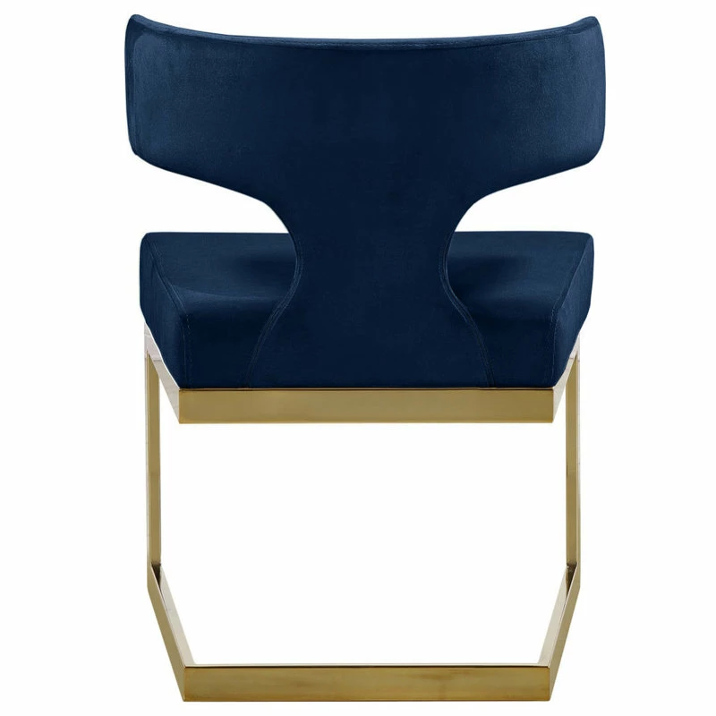 MOD The Eve Dining Chair, Navy And Gold, Velvet And Metal - Image 3