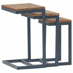 GDFStudio GDF Studio Kacha Modern Industrial Firwood Nesting Tables (Set Of 3)
