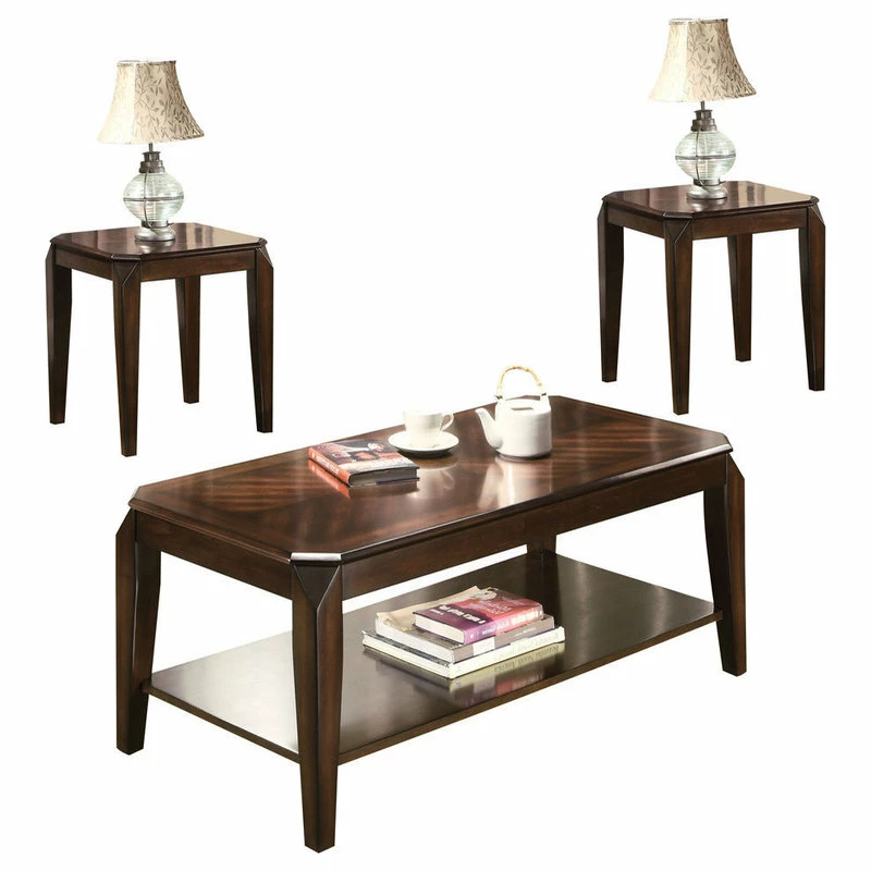 Acme Furniture Docila 3-Piece Coffee/End Table Set, Walnut - Image 2
