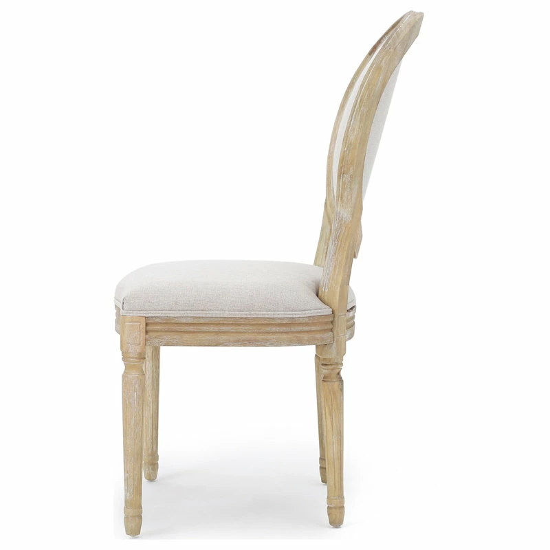 GDFStudio GDF Studio Phinnaeus French Country Fabric Dining Chairs (Set Of 2), Griege/Natural - Image 9