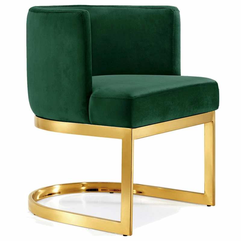 MOD The Fay Dining Chair, Green And Gold, Velvet