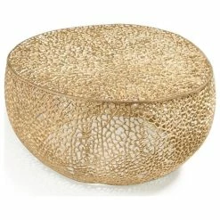 Uptown Club Alice Aluminum Coral Design Accent Coffee Table In Gold