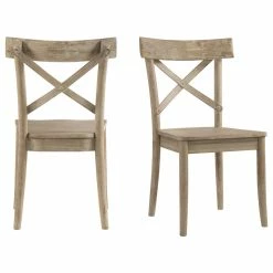 Elements Picket House Furnishings Keaton X-Back Wooden Side Chair Set LCL100WSC