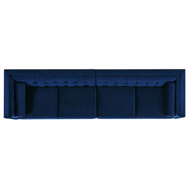 Jennifer Taylor Home Jack 118" Modern Tuxedo Tufted Long Modular Sofa, Navy Blue Velvet - Image 4
