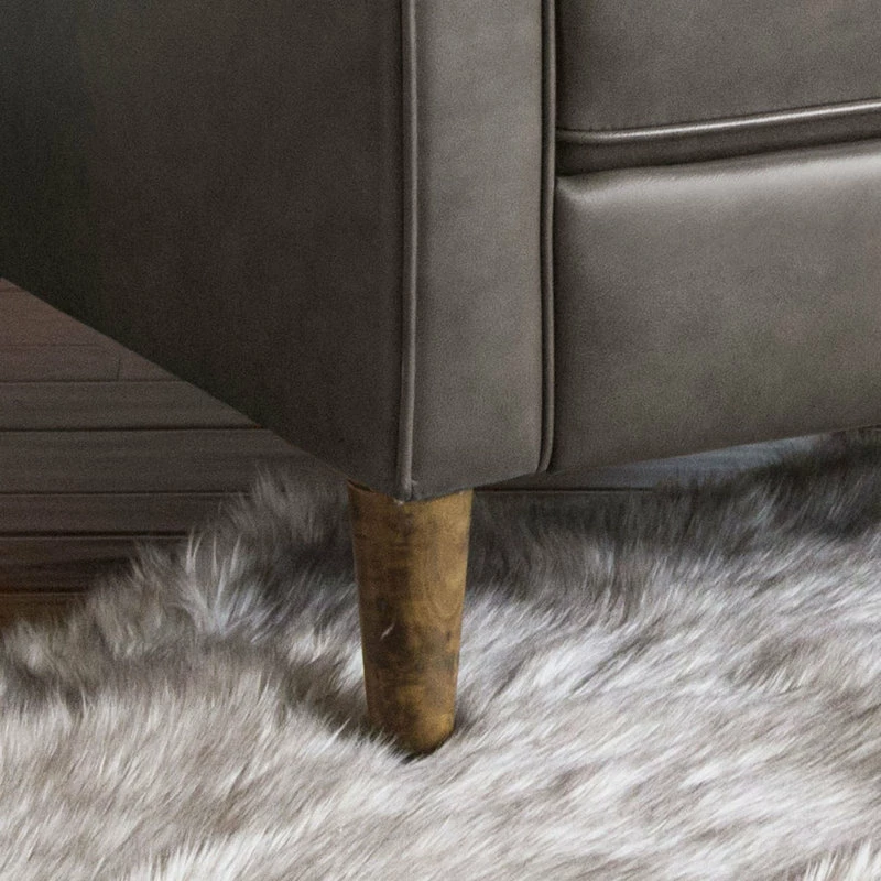 Abbyson Living Hammond Mid-Century Leather Pushback Recliner, Gray - Image 5