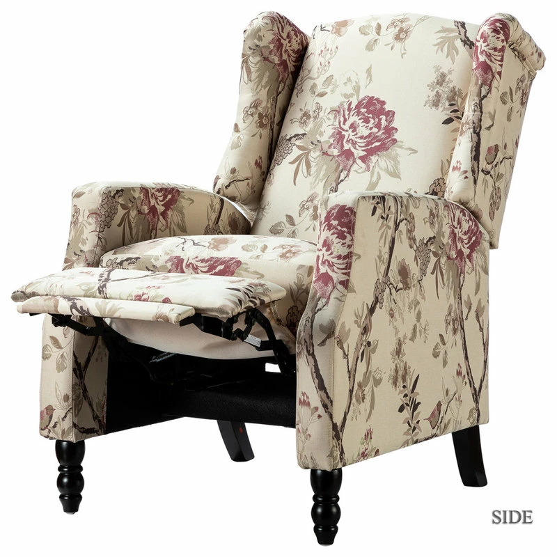 Karat Home Upholstered Manual Recliner With Wingback,Set Of 2, Bird - Image 5