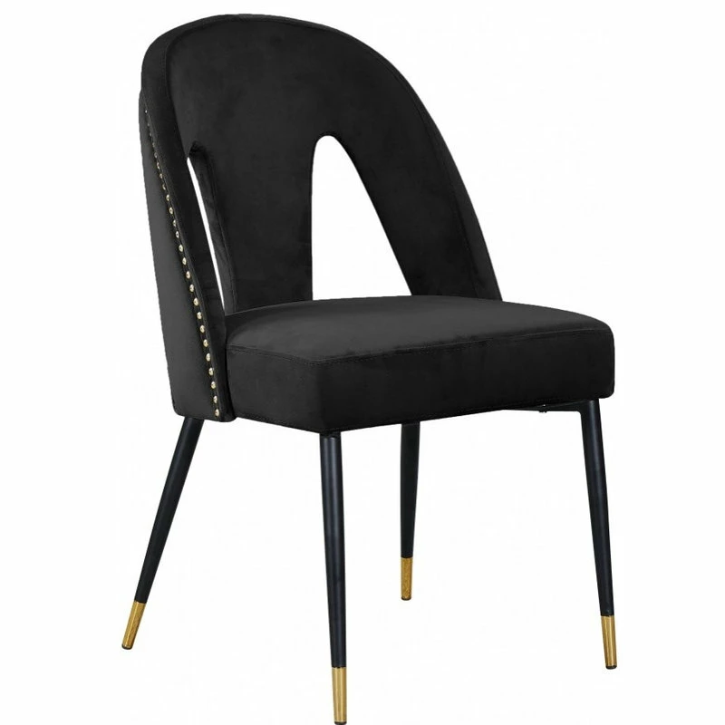 MOD The Roxy Dining Chair, Black, Velvet, Set Of 2 - Image 2