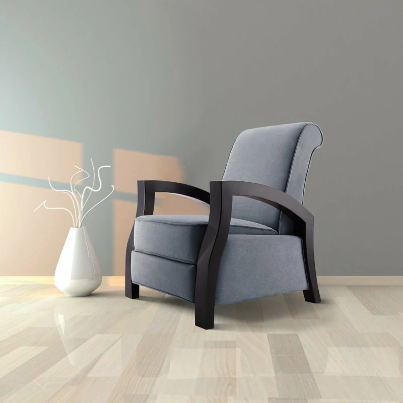 Artiva USA Java Black Premium Gray Microvelvet Recliner, Gray - Image 4