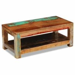 Vida XL International B.V. VidaXL Solid Reclaimed Wood Coffee Side End Accent Table Handmade Living Room