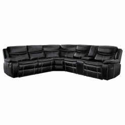Lexicon Home Arden 3-Pieces Sectional Set, Black