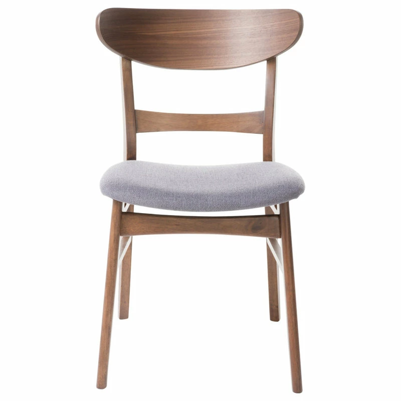 GDFStudio Skylar Dining Chairs, Set Of 4, Dark Gray/Walnut - Image 3