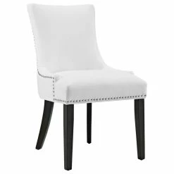 LexMod Marquis Faux Leather Dining Chair, White