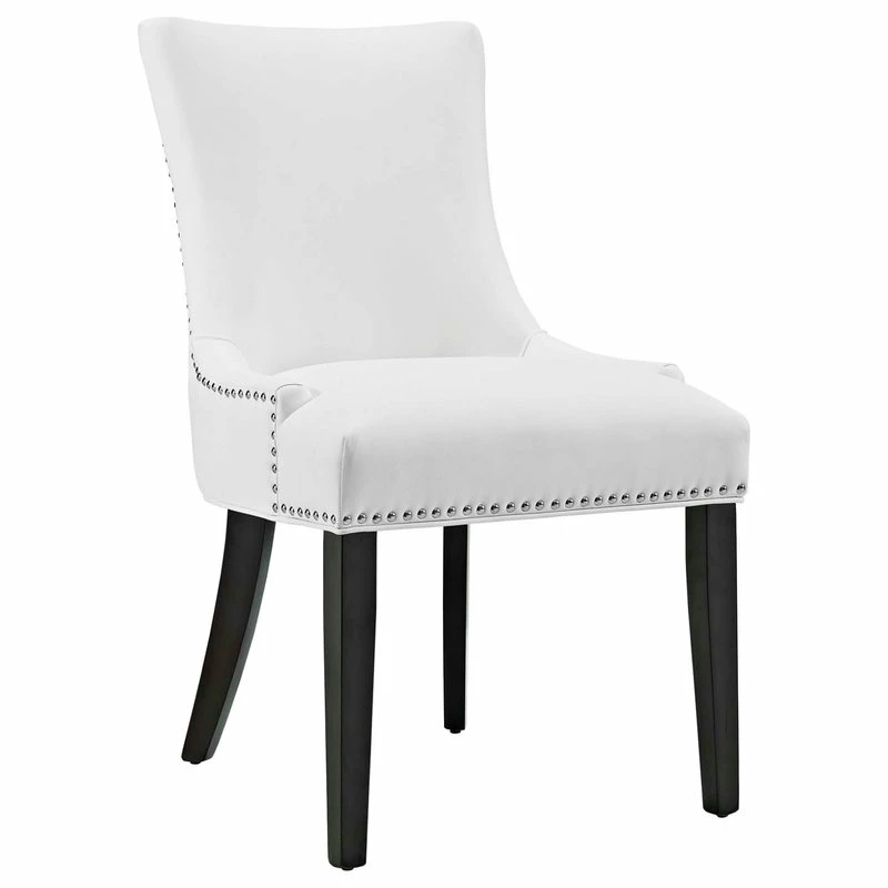 LexMod Marquis Faux Leather Dining Chair, White