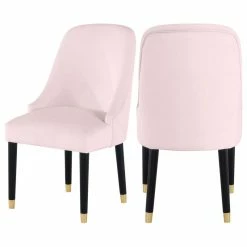 MOD The Maisie Dining Chair, Pink, Velvet, Set Of 2