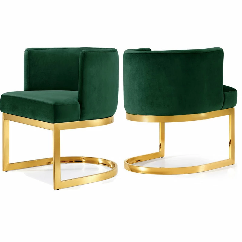 MOD The Fay Dining Chair, Green And Gold, Velvet - Image 2