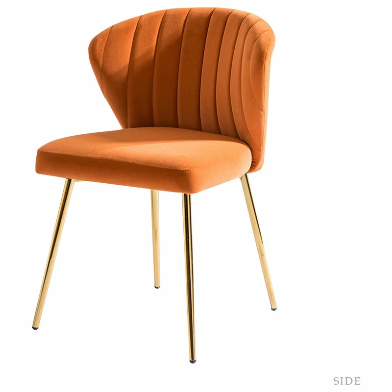 MOD The Audrey Dining Chair, Velvet, Set Of 2, Orange - Image 3