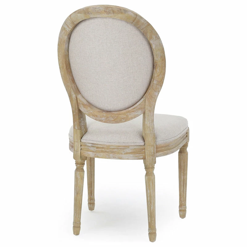 GDFStudio GDF Studio Phinnaeus French Country Fabric Dining Chairs (Set Of 2), Griege/Natural - Image 12