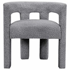 MOD The Camille Dining Chair, Bouclé Fabric, Grey