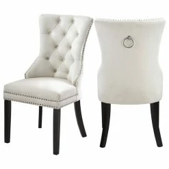 MOD The Monarch Dining Chair, Cream, Velvet, Set Of 2