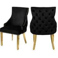 MOD The Sovereign Dining Chair, Black, Velvet, Set Of 2