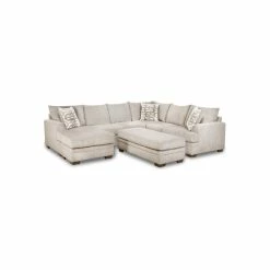 Behold Home Franklin 2-Piece Sectional With Accent Pillows In Cream